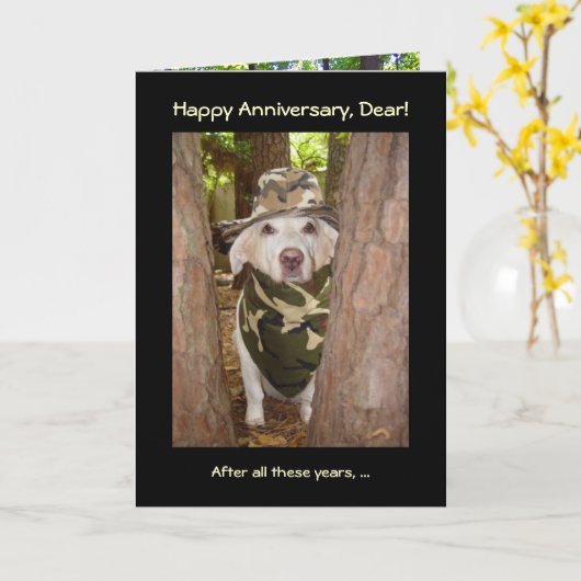 ハンおもしろいターの妻の記念日 カード (黄色い花)