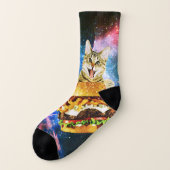 ハンおもしろいバーガーネコ宇宙 ソックス (左外側)