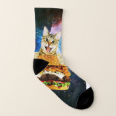 ハンおもしろいバーガーネコ宇宙 ソックス (左内側)