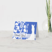 ハンの青いハワイの熱帯ハイビスカス サンキューカード (正面)