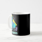 ハンカザウルスウエイトリフティングボディビルジムトレーニング コーヒーマグカップ (正面左)