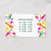 ハンカラフルズオフィス時間カイロプラクター 名刺 (裏面)