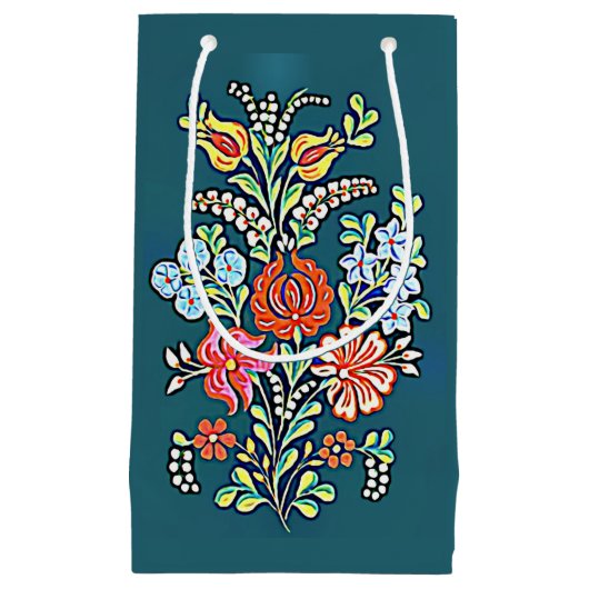 ハンガカラフルリーフラワーズスモール抱き枕 スモールペーパーバッグ (正面)