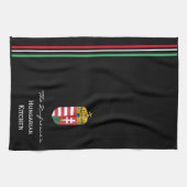 ハンガパーソナライズされたリーキッチン(コートオブアームズ付) キッチンタオル (横)