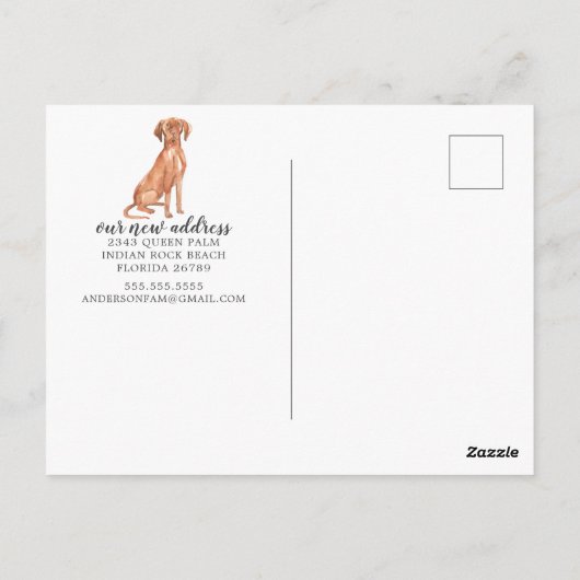 ハンガリアン・ヴィズラ 転居のお知らせ ポストカード (裏面)