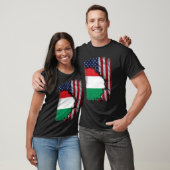 ハンガリアンROOTSハーフアメリカ国旗Patrioitc Hu Tシャツ (ユニセックス)
