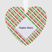 ハンガリーおよびハンガリー国旗のタイル張りパーソナライズされた オーナメント (正面)