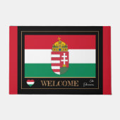 ハンガリーおよびハンガリー国旗のハウスマット/スポーツウェルカム ドアマット (正面)