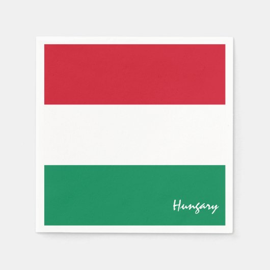 ハンガリーおよびハンガリー国旗のパーティーファッション/スポーツファン スタンダードカクテルナプキン (正面)