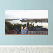 ハンガリーとスロバキアを結ぶダヌベ橋 キャンバスプリント (インサイチュ (ウッドフロア))