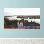 ハンガリーとスロバキアを結ぶダヌベ橋 キャンバスプリント (インサイチュ (ウッドフロア))