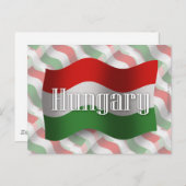 ハンガリーなびく国旗 ポストカード (正面/裏面)