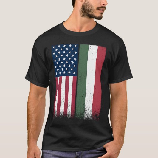 ハンガリーのアメリカ国旗誇りを持ったUSAハンガリー Tシャツ (正面)