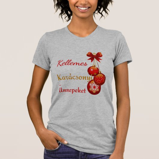 ハンガリーのクリスマスの挨拶 Tシャツ (正面)