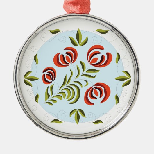 ハンガリーのクリスマスオーナメントフォーク メタルオーナメント (正面)