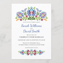 ハンガリーのデザインビオレットフラワーの結婚式招待状 招待状