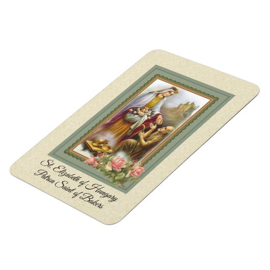 ハンガリーのパトロン聖人ベーカーズの聖エリザベス マグネット (左側)