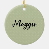 ハンガリーのビズラカラフルと夏の花が緑 セラミックオーナメント (裏面)