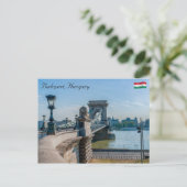 ハンガリーのブダペストにあるシェヘンイーチェーンブリッジ ポストカード (スタンド正面)