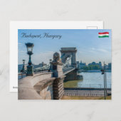 ハンガリーのブダペストにあるシェヘンイーチェーンブリッジ ポストカード (正面/裏面)