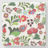 ハンガリーのマチョー刺繍柄 ストーンコースター (正面)