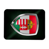 ハンガリーのメタリックエンブレム マグネット (横)