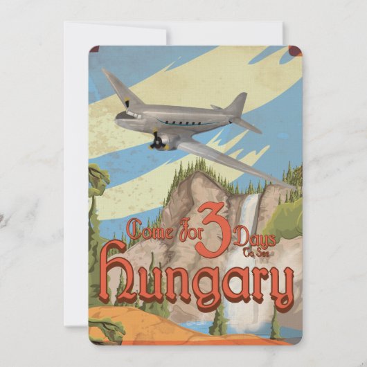 ハンガリーのヴィンテージ旅行ポスター 招待状 (正面)