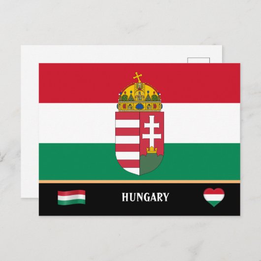 ハンガリーの国旗とハンガリー旅行 / ハンガリー ポストカード (正面/裏面)