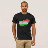 ハンガリーの国旗カラーマップTシャツ Tシャツ (正面フル)