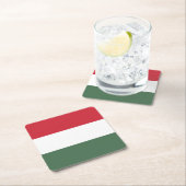 ハンガリーの国旗 スクエアペーパーコースター (インサイチュ)