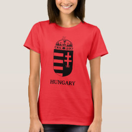 ハンガリーの国章 モノクローム現代アート Tシャツ
