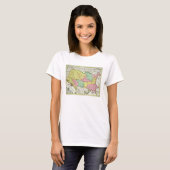 ハンガリーの地図と州 Tシャツ (正面フル)