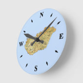 ハンガリーの地図時計 ラウンド壁時計 (傾斜)