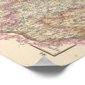 ハンガリーの地図 ポスター (角)