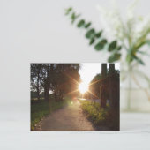 ハンガリーの夕日の歩道 ポストカード (スタンド正面)