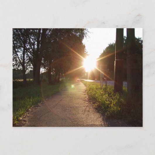 ハンガリーの夕日の歩道 ポストカード (正面)