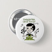 ハンガリーの女の子の石 缶バッジ (正面&裏面)