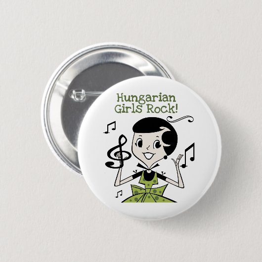 ハンガリーの女の子の石 缶バッジ (正面&裏面)