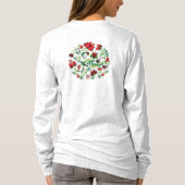 ハンガリーの手描きマーチョ花柄民族芸術 Tシャツ (裏面)