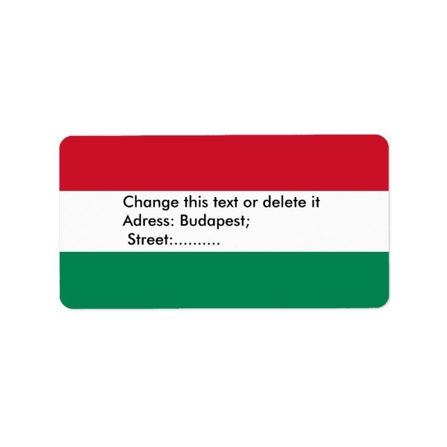 ハンガリーの旗が付いているカスタムなラベル ラベル (正面)