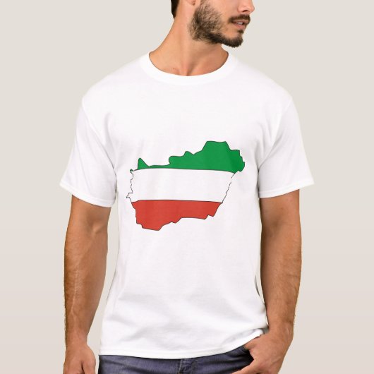 ハンガリーの旗の地図 Tシャツ (正面)