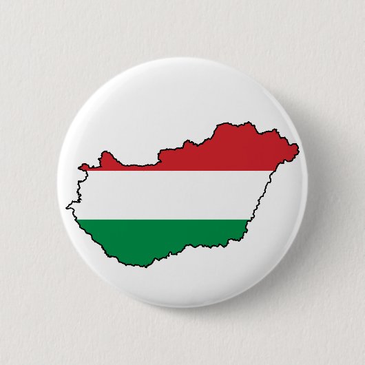 ハンガリーの旗の地図HU 缶バッジ (正面)