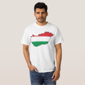 ハンガリーの旗の地図HU Tシャツ (正面フル)