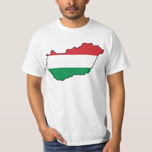 ハンガリーの旗の地図HU Tシャツ (正面)