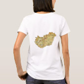 ハンガリーの旗+地図+テキストTシャツ Tシャツ (裏面)