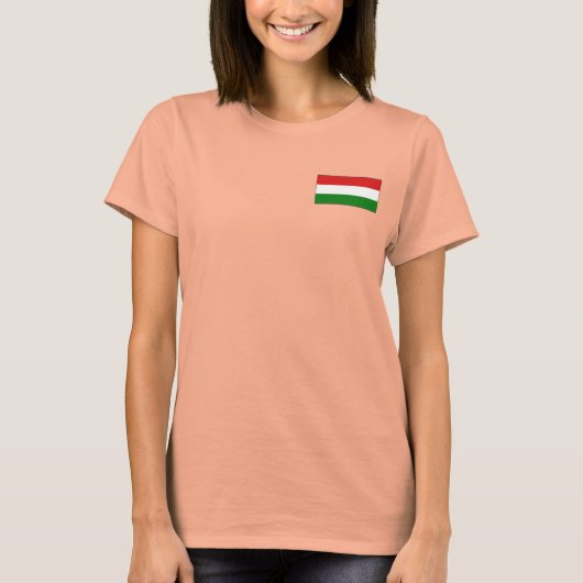 ハンガリーの旗+地図Tシャツ Tシャツ (正面)