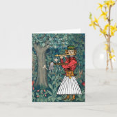 ハンガリーの木こりの民俗芸術（タペストリー背景） カード (黄色い花)