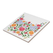 ハンガリーの民俗パターン- Kalocsaの刺繍の花 タイル (側面)