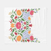 ハンガリーの民俗パターン- Kalocsaの刺繍の花 フリースブランケット (正面(横))