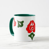ハンガリーの花のモチーフ-赤いチューリップ マグカップ (正面左)